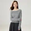 Suéter de Cashmere de Um Ombro Estilo Outono/Inverno 2026 Macio e Aconchegante Camada Base Estilo Elegante Temperamento Redutor de Idade Suéter Emagrecedor