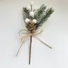 Galhos de Flores Artificiais de Natal Novos Transfronteiriços com Frutas Vermelhas, Pinhas e Flocos de Neve para Decoração DIY de Festa de Natal em Casa