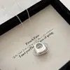 Collar Colgante de Plata Igual que el de la Bloguera para Mujer, Nicho Simple, de Alta Gama, Versátil, Cadena Negra Ajustable para Suéter, Accesorios