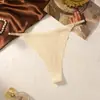 Tanga de una pieza sin costuras para mujer de seda helada transpirable sexy de tirantes finos de cintura baja con fuelle de algodón puro, pantalón T para mujer, transfronterizo europeo y americano