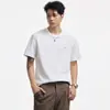 Ropa para Hombre Fengshe / Camiseta Sencilla de Manga Corta para Hombre 2026 Nuevo Verano Estilo Americano Marca de Tendencia Holgada Casual Cuello Redondo Media Manga