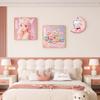 Pintura Decorativa para Quarto de Crianças Meninos e Meninas Parede de Fundo do Quarto Cabeceira Astronauta Desenho Animado Pintura Pendurada Mural de Parede Rosa