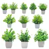 Flores Artificiais de Simulação Decorações Criativas para Mesa de Casa Flores de Plástico Grama Artificial Plantas Verdes Decorações de Interior Mini Decorações Bonsai