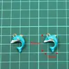 4 Colores 15X20mm Acero Inoxidable Dorado Goteo de Aceite Animales 3D Realistas Colgante Delfín Encanto DIY Accesorios para Joyería
