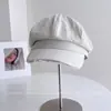 Gorra octogonal de moda vintage con visera cepillada para mujer, elegante y versátil para otoño, hace que la cara se vea más pequeña, gorra de repartidor con estilo