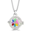 Pendente Vazado Flor Gota Mexicana Aromaterapia Corrente de Aço Titânio Diamante Difusor de Óleo Essencial Colar para Mulheres