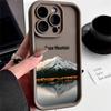 Adequado para Capa de Celular Apple 17/16 Pro Max, Novo iPhone 14 com Toque de Luxo, 13 Pro Vista de Montanha Nevada Nórdica e Lago
