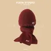 Chapéu Gorro Quente de Outono e Inverno para Bebês Meninas Chapéu de Lã Chapéu de Tricô Cachecol Masculino Proteção de Orelha Espessada Chapéu Infantil Tudo-em-Um
