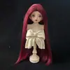 Peluca para Muñeca BJD de 3/4/6 Pulgadas, Peluca de Seda Suave con Raya en Medio y Cabello Largo Lacio, Set para Muñecas