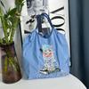 Bolsa de Compras Diversificada Bordada de Celebridad de Internet Nylon Impermeable Plegable Portátil Personalizable Bolso de Hombro