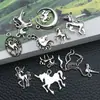 Accesorios de Unicornio de Aleación de Plata Antigua Más Vendidos Transfronterizos Piezas para Joyería DIY Pulsera Llavero Colgante de Collar Encanto