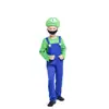 Cosplay de 1º de junho Fantasia Masculina e Infantil Baile de Máscaras Fantasia Super Mario Verde Encanador Pai-Filho