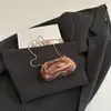 Cor Única Color-Blocking Gradiente Textura Brilhante Estilo Novo Inverno 2025 Luxo Leve Chique Bolsa Transversal de Corrente de Ombro Único Bolsa Quadrada Pequena