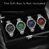 Reloj de hombre superventas transfronterizo, moderno dial grande con luz azul, reloj de cuarzo con banda de acero, tres subesferas de imitación, venta al por mayor de relojes de pulsera para hombre