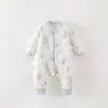 Saco de Dormir Acolchoado Espesso 120g para Bebê com Seda de Amora Outono/Inverno Classe A Manga Longa com Pé Anti-Chute