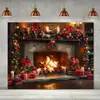 Tecido de Fundo de Natal Transfronteiriço, Tecido Decorativo Pendurado para Exterior, Faixa de Atmosfera de Ano Novo, Personalização de Tapeçaria de Novo Produto