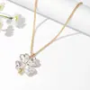Collar Colgante de Trébol de Cuatro Hojas Nuevo Diseño Estilo Japonés y Coreano para Mujer Verano Joyería Linda y Dulce Transmisión en Vivo Venta Caliente Transfronteriza