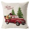 Capa de Almofada de Natal Nova Transfronteiriça Xadrez Vermelho Guirlanda de Carro Almofada de Natal com Enchimento Suporte Lombar para Escritório