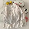 Tiro real de fábrica original serie de algodón nube de verano con cuello en V conjunto de traje de manga corta conjunto de pijama para mujer ropa de casa