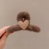 Atmósfera de Otoño e Invierno Pinza para el Cabello de Tamaño Mediano Elegante Versátil para la Parte Posterior de la Cabeza Recogido Pinza de Tiburón Alta Apariencia Pinza de Garra de Felpa Accesorios para el Cabello