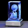Adornos Creativos de Cristal Luminoso en Forma de Rosa Tallados en 3D para Niñas Novia Regalo de Cumpleaños Romántico