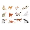 Set de 12 Figuras de Gato Figuras Realistas de PVC Colección de Figuras de Gato Gatos Lindos en Varias Poses incluyendo Gatos Perezosos Sentados y Durmiendo para Niños Educati