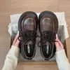 Novos sapatos femininos de couro com cadarço, mocassins estilo britânico, salto grosso 2026, plataforma fashion, que aumentam a altura, sapatos escolares de outono