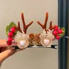 Pinza para el Cabello de Astas de Reno Navideño Accesorios para Tocados 2026 Nuevas Pinzas Laterales para Niños Pinzas Pequeñas Lindas Diadema Navideña
