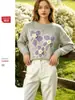 Suéter Floral Tridimensional de Amazon Fashion para Mujer, Cuello Redondo, Tejido Suelto y Suave, Nuevo Top Adelgazante de Otoño e Invierno