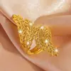 Venta Caliente Transfronteriza Oro de Arena Vietnamita Oreja de Trigo de Oriente Medio Estilo Abierto Anillo para Mujer Diseño de Nicho Moderno y Sencillo y No se Desvanecerá por Mucho Tiempo