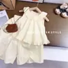 Conjunto de Verão para Meninas com Babados Novo Body Sem Mangas para Bebê Calça Anti-Mosquito de Verão para Crianças Conjunto de Duas Peças Tendência Comércio Exterior