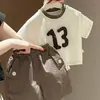 Conjunto de Verano para Bebé Niño, Elegante Conjunto Casual de Dos Piezas con Camiseta de Manga Corta y Shorts para Salir
