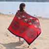 Lenço estilo étnico toalha de praia para viagem à beira-mar lenço de seda estampado xale protetor solar toalha de gaze de algodão e linho fábrica atacado vendas diretas