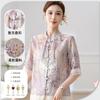 Vestido de verano de mediana edad para mamá, estilo chino, camisa pequeña de verano, elegante traje de camisa, nuevo estilo, top de mediana edad para ancianos, conjunto de dos piezas Guofeng