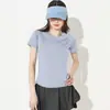 Nova Camiseta de Yoga de Verão, Roupa Fitness Fina de Corte Justo para Mulheres, Top Esportivo de Corrida com Manga Curta Respirável de Secagem Rápida