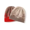 Gorro de Punto Casual de Cachemira 2025 Otoño e Invierno Nuevo para Mujer, Elegante, Bloques de Color, Trenzado, Copo de Nieve, Engrosado, Cálido, Moderno