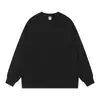 Camiseta de manga longa 100% algodão de gramatura pesada 240g, corte solto, gola redonda, peça básica, top casual e versátil para o outono, personalizável com logo