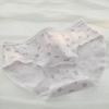 Calzones de Algodón Tipo A de Cintura Media con Entrepierna Extendida Mejorada 10A Antibacterianos para Mujer con Lazo Morado Floral de Algodón Puro
