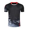 Camisetas de uniforme de bádminton en stock con impresión personalizada. Camiseta de tenis de mesa de verano para entrenamiento, competición y clases de impresión