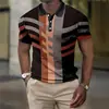 Estação Independente Europeia e Americana Transfronteiriça Nova Camisa Polo Masculina Estampa Digital Casual de Negócios Manga Curta Camisa Polo