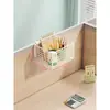 Estantería de Oficina Malla Metálica Organizador de Papelería Montaje en Pared Almacenamiento Varios Cesta Colgante Portabolígrafos