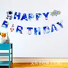Copyright Nova Faixa de Feliz Aniversário Bandeirinhas de Festa Desenho Animado de Astronauta Decoração de Festa Suprimentos
