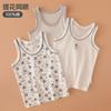 Chaleco para niños Tipo A Algodón puro Verano Delgado Sin mangas Camiseta básica Pijama para niño No fluorescente Top chaleco para bebé