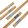 Pauzinhos de bambu com padrão de mármore de cinco cores, resistentes a mofo, conjunto doméstico de alta qualidade com 10 pares, antiderrapantes, um par por pessoa, pauzinhos de bambu