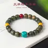 Pulsera de Cuentas de Sándalo Verde Natural y Turquesa para Hombres y Mujeres Estilo Chino Retro Pulsera de Rejalgar y Arena Venta al por Mayor