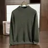 Suéter masculino de cashmere, novo modelo outono e inverno, gola alta discreta, espessado, suéter de malha liso, camisa base de lã business casual