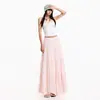 2026 Estilo Ballet Pastoral Francés Moderno Falda Media Falda Pastel Elegante Suave Adelgazante Cintura Alta Línea A Falda Larga para Mujer