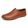 Zapatos Casuales de Cuero de Vacuno de Primera Capa para Hombre de Talla Grande Transfronterizos, Zapatos Monk Transpirables de Suela Blanda, Zapatos Ligeros Antideslizantes de Cuero Genuino para Papá
