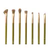 Set de 7 Brochas para Ojos Personalizado de Aguacate con Cerdas Suaves, Pincel para Sombras de Ojos, Pincel para Sombras de Nariz, Pincel para Delineador de Ojos, Herramientas de Belleza, Bolsa de PU, Transfronterizo