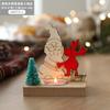 Candelabro Navideño Transfronterizo Nuevo Adornos de Papá Noel para Ventana Alce Estilo Nórdico Casa de Madera Decoración de Escritorio